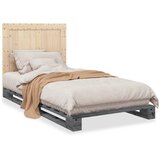  Okvir za krevet s uzglavljem sivi 100x200 cm masivna borovina | shoptok.hr