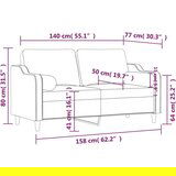  Kavč dvosed z blazinami svetlo siv 140 cm blago | Shoptok.si