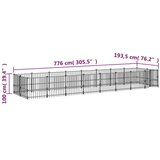  Zunanji pasji boks jeklo 15,02 m² - - črna - 92.65 - 776 x 193.5 x 100 cm - | Shoptok.si