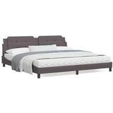 Posteljni okvir z vzglavjem siva 200x200 cm umetno usnje Cene