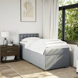  Box spring krevet s madracem svjetlosivi 90x190 cm od tkanine Slike