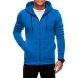 Edoti Unzipped men's BASIC hooded sweatshirt - blue | Shoptok.si