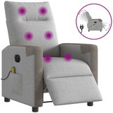 vidaXL električni masažni naslanjač sivo blago | Shoptok.si
