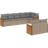 8-dijelni set vrtnih sofa od poliratana s jastucima bež | shoptok.hr