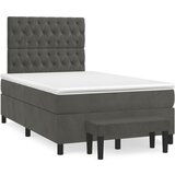 vidaXL Krevet box spring s madracem tamnosivi 120 x 190 cm baršun Cijene