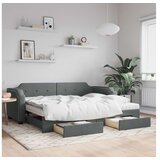 vidaXL Dnevni krevet na razvlačenje tamnosivi 90 x 200 cm od tkanine | shoptok.hr