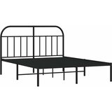  Metalni okvir za krevet s uzglavljem crni 150x200 cm | shoptok.hr