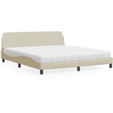 The Living Store Postelja z vzmetnico krem 180x200 cm blago - Postelja, (21660391) | Shoptok.si