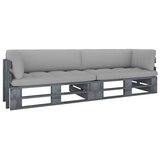 The Living Store Kavč dvosed iz palet z blazinami siva impregnirana borovina - Kavč Iz Palet, (21484078) | Shoptok.si