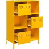 vidaXL Visoka omara gorčično rumena 68x39x103,5 cm jeklo | Shoptok.si