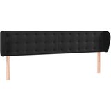  Uzglavlje s ušima crno 203x23x78/88 cm baršunasto | shoptok.hr