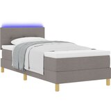 vidaXL Postelja z vzmetnico & LED Taupe 80x200 cm Tkanina, (22083591) | Shoptok.si
