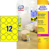 Avery Zweckform Odstranljive neon rumene etikete Ø 63,5 mm Cene