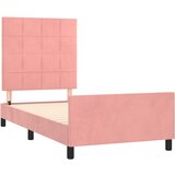  Okvir za krevet s uzglavljem ružičasti 90x200 cm baršunasti | shoptok.hr