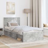  Krevetna konstrukcija s uzglavljem Betonska siva 90 x 190 cm | shoptok.hr