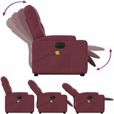  Električni masažni naslonjač na podizanje od tkanine boja vina | shoptok.hr