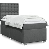 vidaXL Krevet s oprugama i madracem tamnosivi 90 x 190 cm od tkanine | shoptok.hr