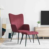  Stol za sproščanje s stolčkom vinsko rdeče blago, (20957638) | Shoptok.si