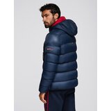 Ombre Men's long quilted jacket with large pockets - beige | shoptok.hr