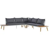 Beldano lounge garnitura madeira, bela, siva, les akacije | Shoptok.si