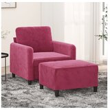 vidaXL Fotelj s stolčkom za noge vinsko rdeč 60 cm žamet | Shoptok.si