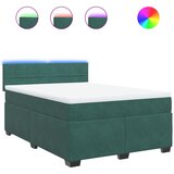 vidaXL Krevet s oprugama i madracem tamnozeleni 140x190 cm baršunasti | shoptok.hr