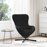 vidaXL Jajčast stol Črna 63 x 73 x 90 cm Žamet Cene