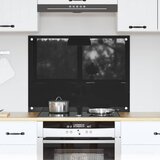 vidaXL Zaščita za kuhinjo Črna 80 x 60 x 0.8 cm kaljeno steklo Cene