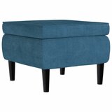 Furnova Stolček z lesenimi nogami moder žamet, (22060706) | Shoptok.si