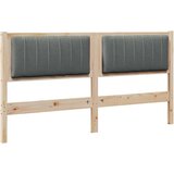 vidaXL tapecirano vzglavje rjava 160 cm masivna borovina in tkanina | Shoptok.si