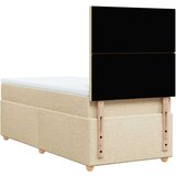 vidaXL Box spring postelja z vzmetnico krem 90x200 cm blago | Shoptok.si