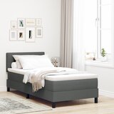 vidaXL Posteljni okvir z vzmetnico Svetlo siva Lan 100 x 200 cm Cene