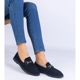 Gemre Black perforated eco-suede moccasins with a gold decoration Truffi | shoptok.hr