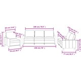  3-dijelni set sofa s jastucima boja cappuccina od umjetne kože | shoptok.hr
