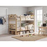 BMS Dječji drveni krevet na kat Eryk s ladicom 190x90 cm, svijetlo drvo, s madracima od PE pjene 8 cm | shoptok.hr