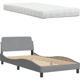  Krevet s madracem Hanko svjetlosivi 100x200 cm od tkanine | shoptok.hr