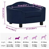 SOFA za pse plava 67 x 47 x 36 cm plišana | shoptok.hr