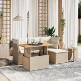 vidaXL 6-dijelni set vrtnih sofa s jastucima bež od poliratana | shoptok.hr