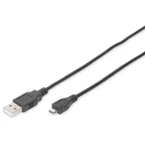 USB kabel USB 2.0 USB-A vtič\, USB-mikro-B vtič 1.00 m črna okrogel\, dvojno oklopljen DB-300127-010-S, (20416351)