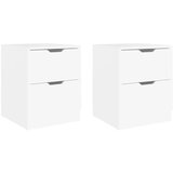 The Living Store Nočna omarica 2 kosa bela 40x40x50 cm inženirski les - Nočna Omarica, (21421003) | Shoptok.si
