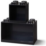 Lego Komplet 2 otroških črnih stenskih polic iz kock LEGO® | Shoptok.si