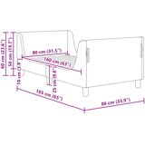  za djecu s uzglavljem Tamnosiva 80 x 160 cm Baršun | shoptok.hr