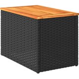  Vrtni bočni stolići 2 kom crni 55 x 34 x 37 cm poliratan i drvo | Eponuda.ba