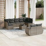 Maison Chic Seti vrtnega pohištva - Vrtna garnitura - Vrtni pohištvo set 10-delna z blazinami siv poli ratan, (21811653) | Shoptok.si