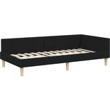 vidaXL Kotna postelja Drugo Črna 100 x 200 cm Tkanina in oblikovan les, (5000069364) | Shoptok.si