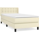  Krevet s oprugama i madracem krem 90 x 190 cm od umjetne kože | shoptok.hr