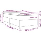  Okvir za dušek s madracem Plava 100x200 cm Tkanina od žoržeta | shoptok.hr