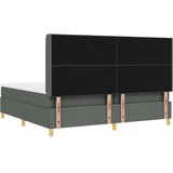  Krevet s opruga kutije s LED trakama Siva 200 x 200 cm tkanina | shoptok.hr