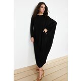 Trendyol Black Elegant Knitted Kaftan Dress Cene