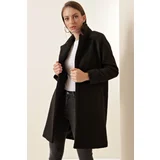 Bigdart 9082 Oversized Stamped Coat - Black